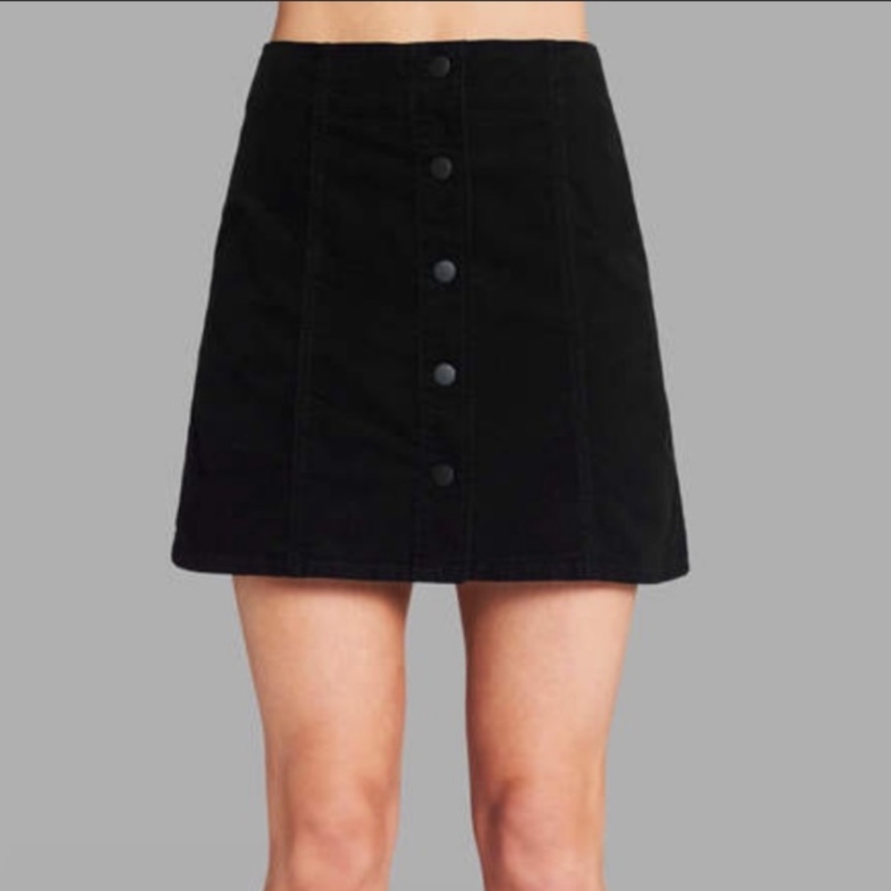Joie Jeans luxury Tilda skirt - stretchy & versatile, black corduroy, snaps